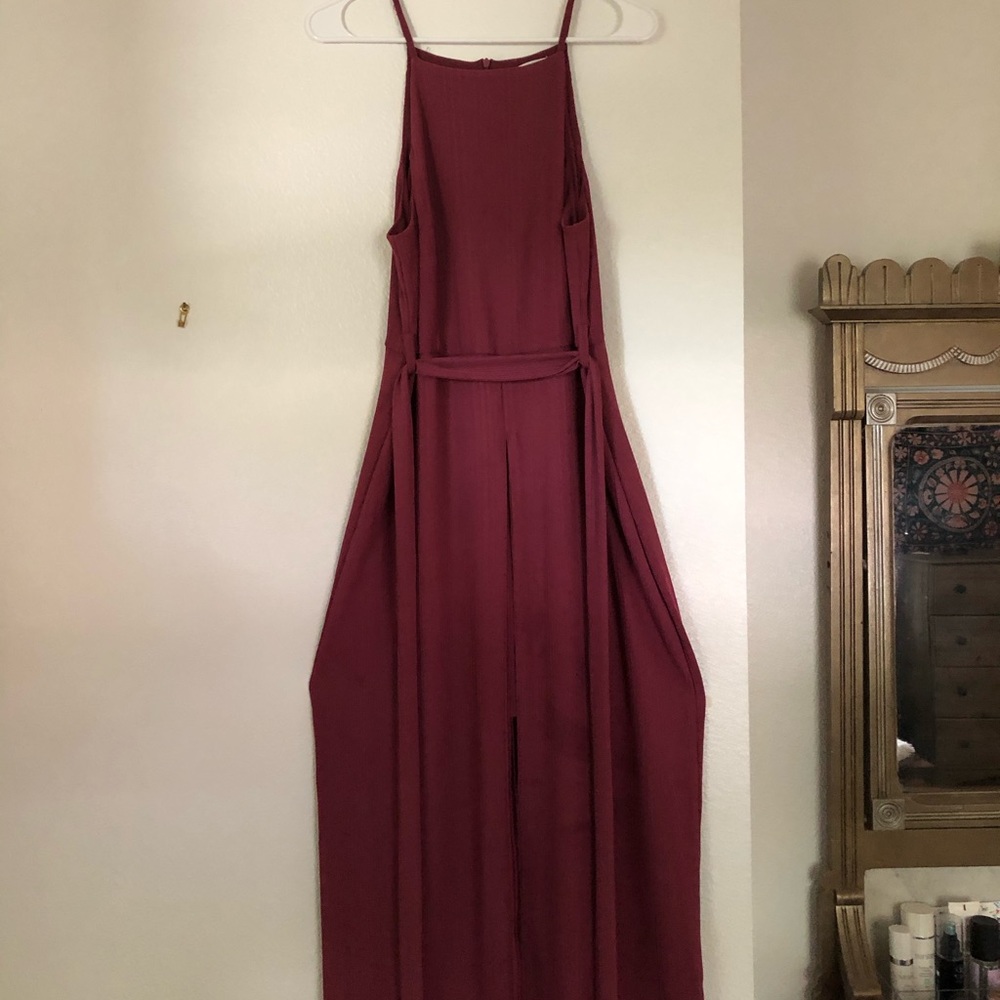 Elegant maroon maxi dress